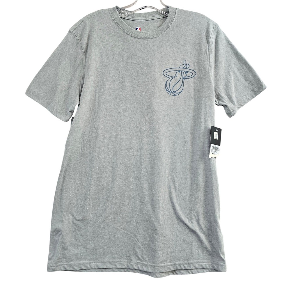 NBA Miami Heat T-Shirt Mens Small Grey Solid Athletic Dept Graphic Tee VTMH5455